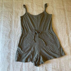COYUCHI organic short romper, color: gray heather